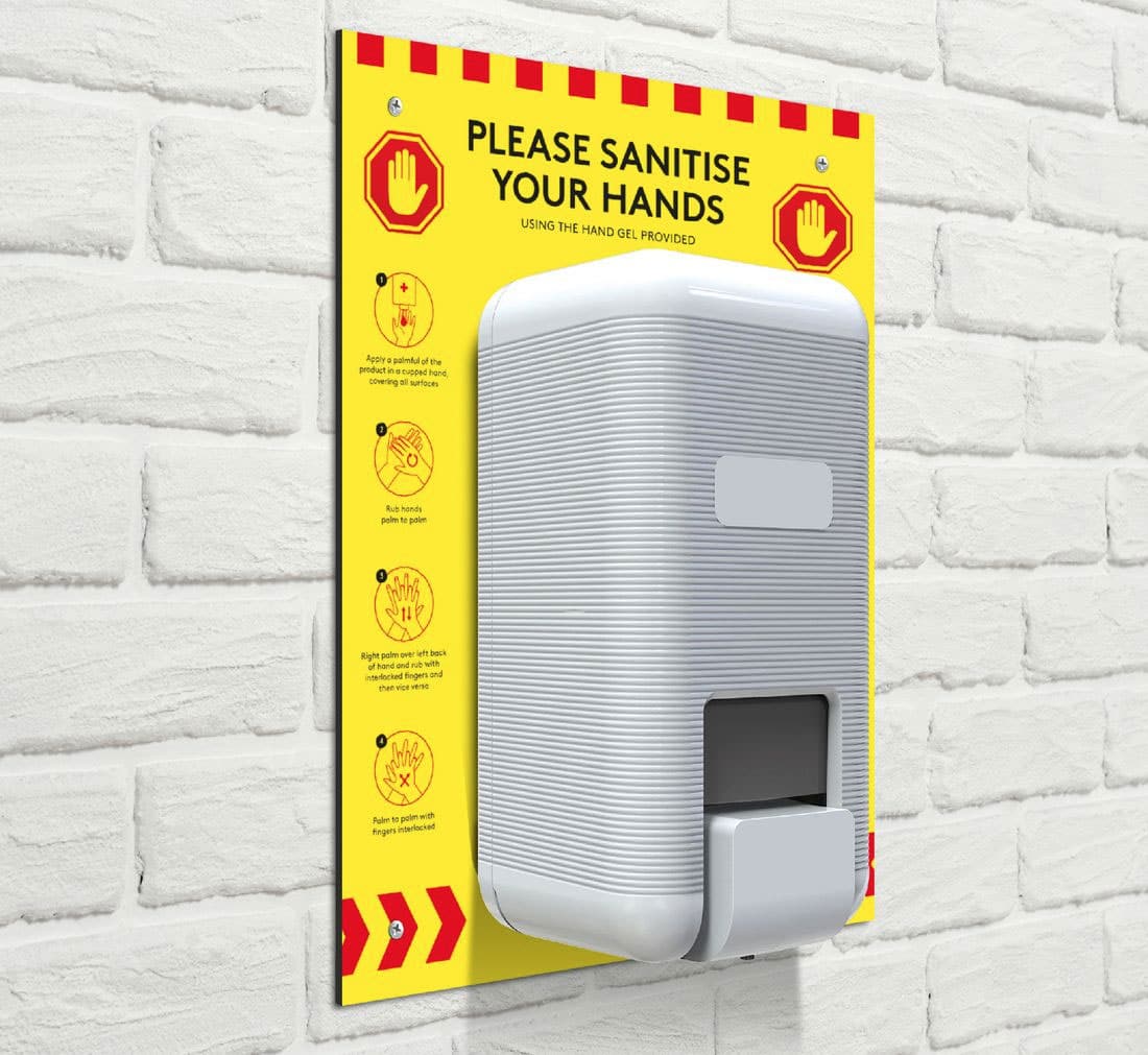 A4 Wall Mounted Manual Hand Sanitiser Stations