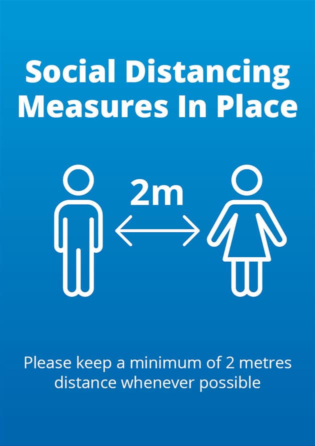 Social Distancing Blue Posters