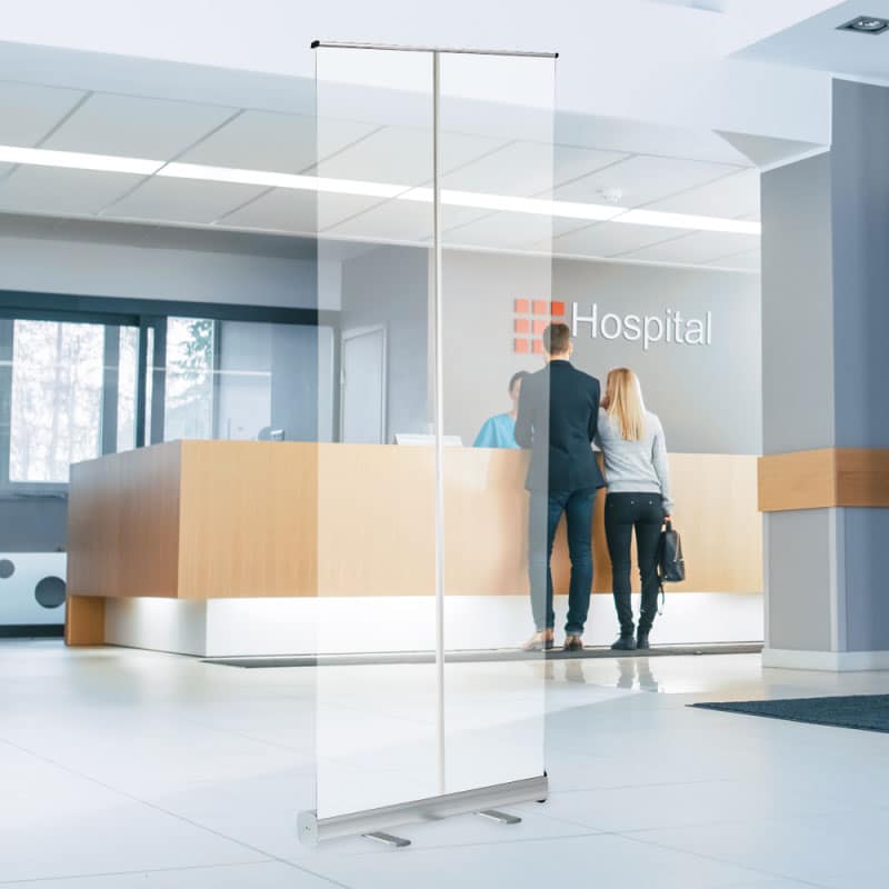 Sneeze Guard Clear Roll Up Banner